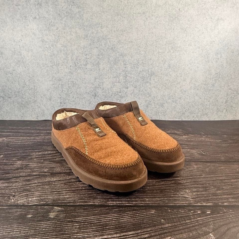 Sorel brown suede mules with faux fur lining Size Men's US 10